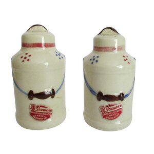 Vintage Shawnee Pottery Milk Can Salt Pepper Shakers Collectible Kitchenalia